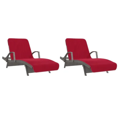Ručnici za plažu 2 kom bordo 75 x 200 cm od tkanine 400 GSM - Crvena 75 x 200 cm 2 Cijena
