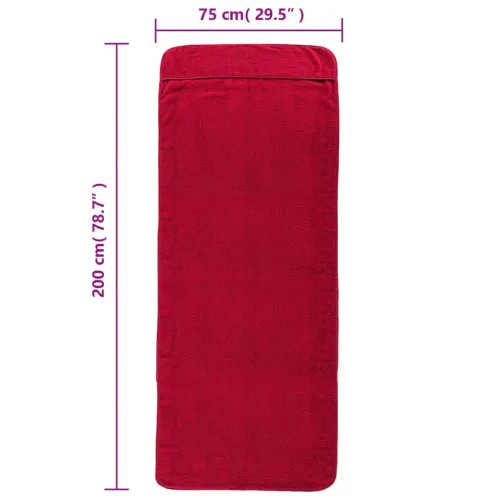 Ručnici za plažu 2 kom bordo 75 x 200 cm od tkanine 400 GSM - Crvena 75 x 200 cm 2 Cijena