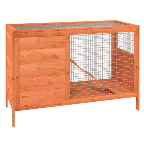 Kavez za zečeve smeđi 103 x 44 x 69,5 cm od masivne borovine - Smeđa Smeđa Cijena