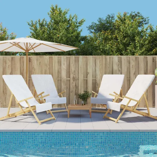 Ručnici za plažu 4 kom bijeli 60 x 135 cm od tkanine 400 GSM - Bijela 60 x 135 cm 4 Cijena