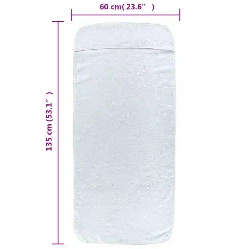 Ručnici za plažu 4 kom bijeli 60 x 135 cm od tkanine 400 GSM - Bijela 60 x 135 cm 4 Cijena