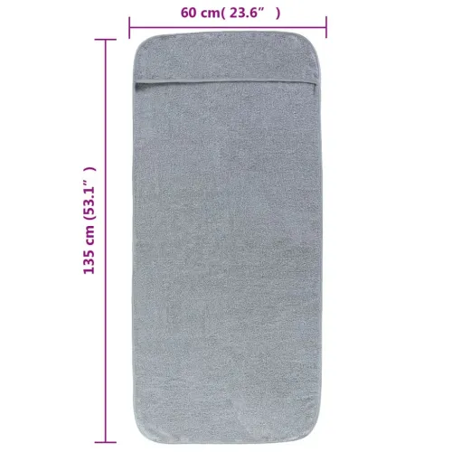 Ručnici za plažu 4 kom sivi 60 x 135 cm od tkanine 400 GSM - Siva 60 x 135 cm 4 Cijena