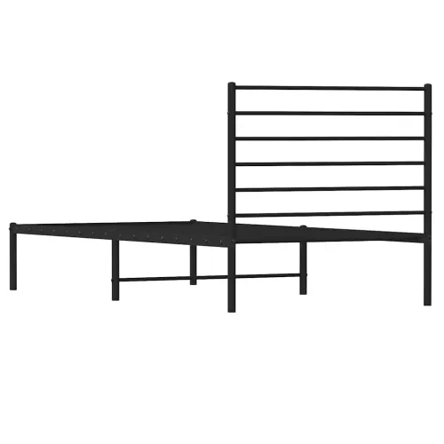 Metalni okvir za krevet s uzglavljem crni 80x200 cm - Crna 80 x 200 cm s uzglavljem Cijena
