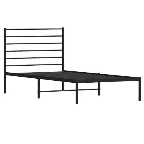 Metalni okvir za krevet s uzglavljem crni 80x200 cm - Crna 80 x 200 cm s uzglavljem Cijena