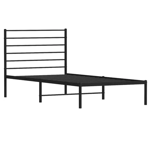 Metalni okvir za krevet s uzglavljem crni 100x200 cm - Crna 100 x 200 cm s uzglavljem Cijena
