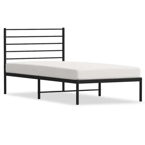 Metalni okvir za krevet s uzglavljem crni 100x200 cm - Crna 100 x 200 cm s uzglavljem Cijena