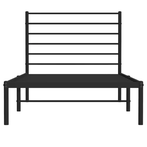 Metalni okvir za krevet s uzglavljem crni 100x200 cm - Crna 100 x 200 cm s uzglavljem Cijena