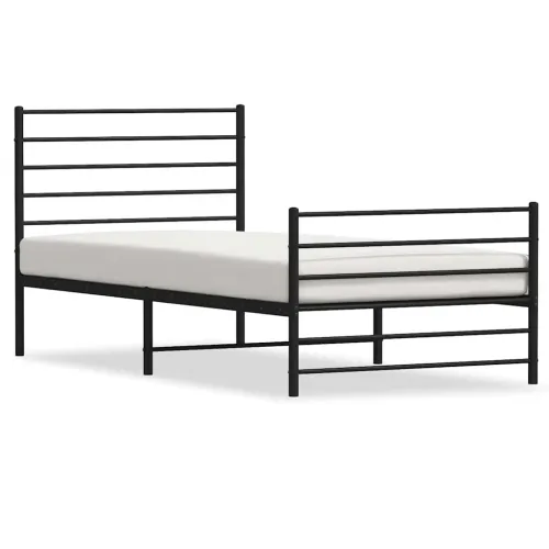 Metalni okvir kreveta uzglavlje i podnožje crni 80x200 cm - Crna 80 x 200 cm s uzglavljem i podnožjem Cijena