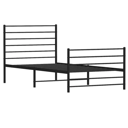 Metalni okvir kreveta uzglavlje i podnožje crni 80x200 cm - Crna 80 x 200 cm s uzglavljem i podnožjem Cijena