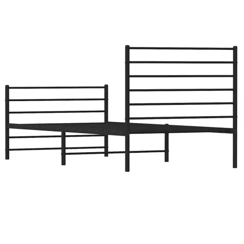 Metalni okvir kreveta uzglavlje i podnožje crni 100x200 cm - Crna 100 x 200 cm s uzglavljem i podnožjem Cijena