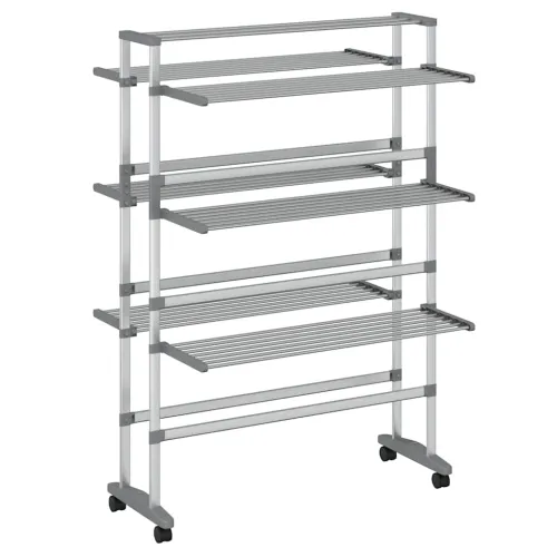 Stalak za sušenje rublja s kotačima 89x64x129 cm aluminijski Cijena