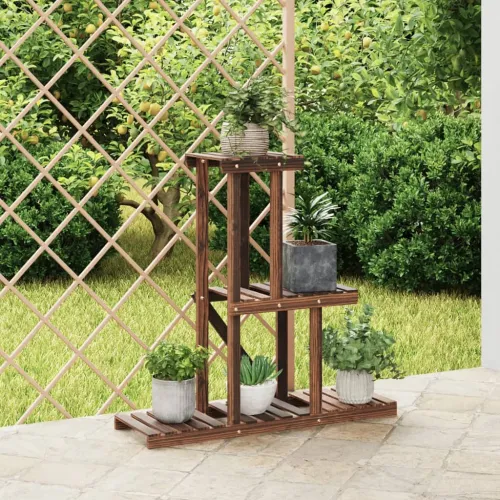 Stalak za cvijeće 81 x 25 x 75,5 cm od masivne jelovine - Smeđa 81 x 25 x 75.5 cm Cijena