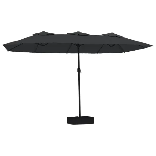 Dvostruki vrtni suncobran crni 449 x 265 cm - Crna 1 Cijena