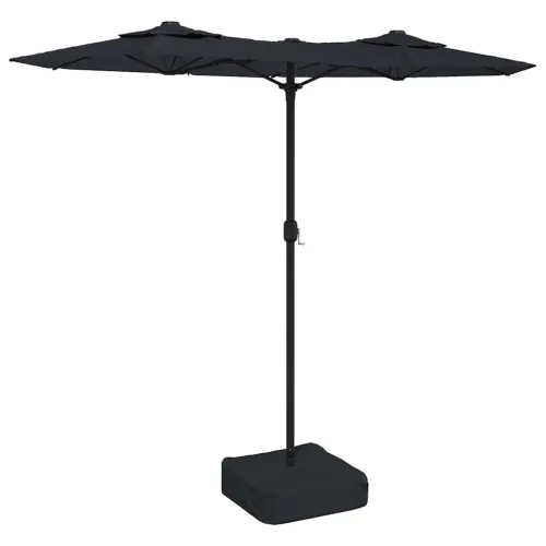 Dvostruki vrtni suncobran crni 316 x 145 cm - Crna Cijena