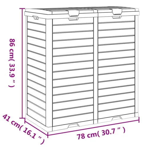 Vanjska kanta za smeće crna 78 x 41 x 86 cm od polipropilena - Crna Cijena
