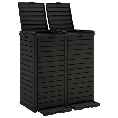 Vanjska kanta za smeće crna 78 x 41 x 86 cm od polipropilena - Crna Cijena