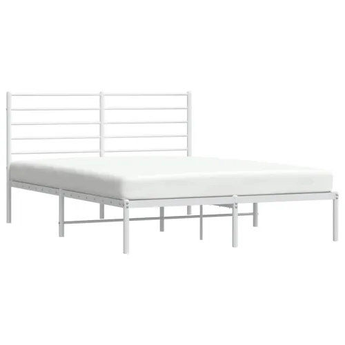 Metalni okvir za krevet s uzglavljem bijeli 120x200 cm - Bijela 120 x 200 cm s uzglavljem Cijena