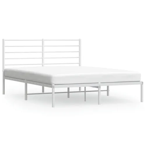 Metalni okvir za krevet s uzglavljem bijeli 120x200 cm - Bijela 120 x 200 cm s uzglavljem Cijena