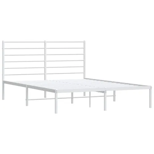 Metalni okvir za krevet s uzglavljem bijeli 120x200 cm - Bijela 120 x 200 cm s uzglavljem Cijena