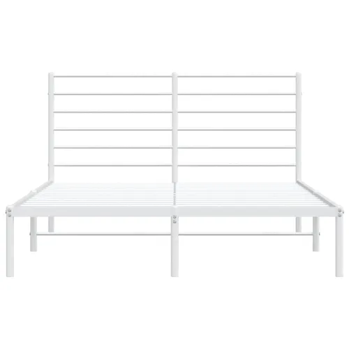 Metalni okvir za krevet s uzglavljem bijeli 140 x 200 cm - Bijela 140 x 200 cm s uzglavljem Cijena