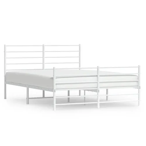 Metalni okvir kreveta uzglavlje i podnožje bijeli 120x200 cm - Bijela 120 x 200 cm s uzglavljem i podnožjem Cijena