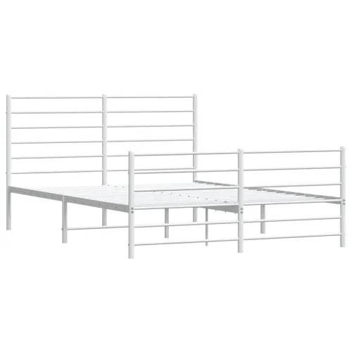 Metalni okvir kreveta uzglavlje i podnožje bijeli 140 x 190 cm - Bijela 140 x 190 cm s uzglavljem i podnožjem Cijena