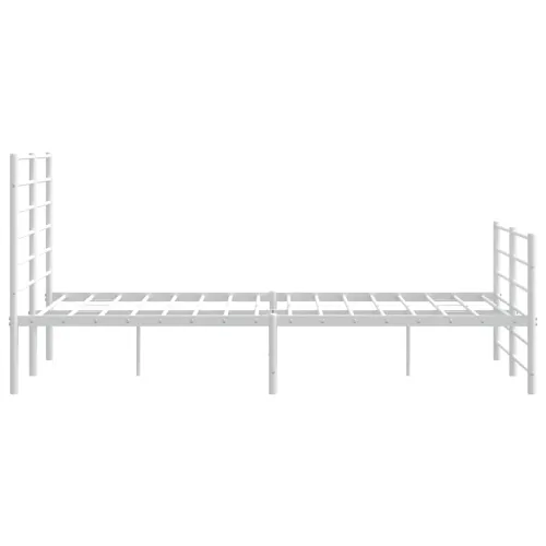Metalni okvir kreveta uzglavlje i podnožje bijeli 140x200 cm - Bijela 140 x 200 cm s uzglavljem i podnožjem Cijena