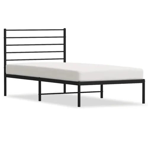 Metalni okvir za krevet s uzglavljem crni 107x203 cm - Crna 107 x 203 cm s uzglavljem Cijena