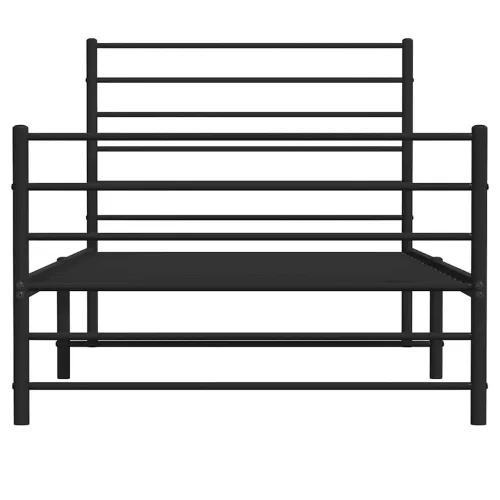 Metalni okvir kreveta uzglavlje i podnožje crni 107x203 cm - Crna 107 x 203 cm s uzglavljem i podnožjem Cijena