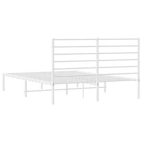 Metalni okvir za krevet s uzglavljem bijeli 150x200 cm - Bijela 150 x 200 cm s uzglavljem Cijena