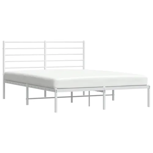 Metalni okvir za krevet s uzglavljem bijeli 150x200 cm - Bijela 150 x 200 cm s uzglavljem Cijena