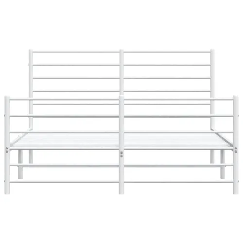 Metalni okvir kreveta uzglavlje i podnožje bijeli 150 x 200 cm - Bijela 150 x 200 cm s uzglavljem i podnožjem Cijena