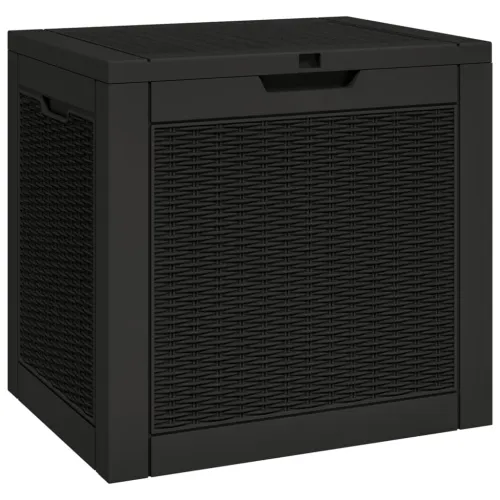 Vrtna kutija za pohranu crna 55,5 x 43 x 53 cm polipropilen - Crna Crna Cijena