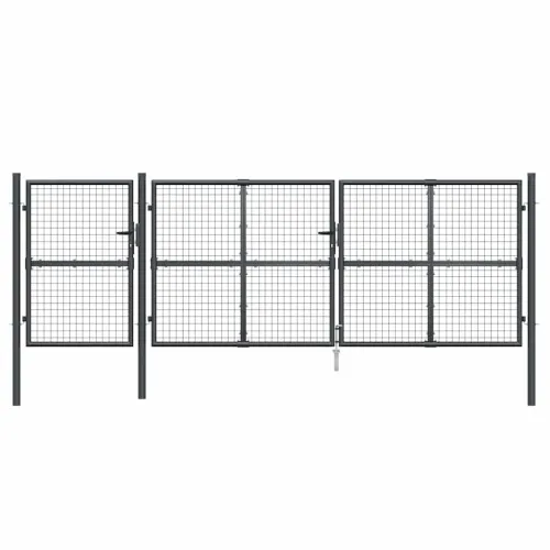 Dvorišna vrata - Mrežasta vrtna vrata antracit 400x125 cm pocinčani čelik - Antracit 400 x 125 cm Cijena