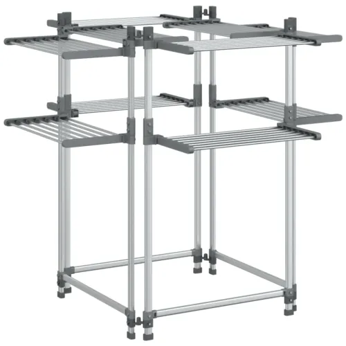 Stalak za sušenje rublja 107 x 107 x 120 cm aluminijski Cijena