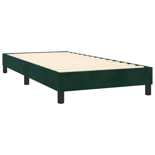 Box spring krevet s madracem tamnozeleni 90x190 cm baršunasti - Tamnozelena 90 x 190 cm vodoravne pruge Cijena