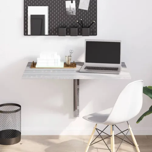 Sklopivi zidni stol boja hrasta 100x60x56 cm konstruirano drvo - Sivi hrast sonoma Cijena