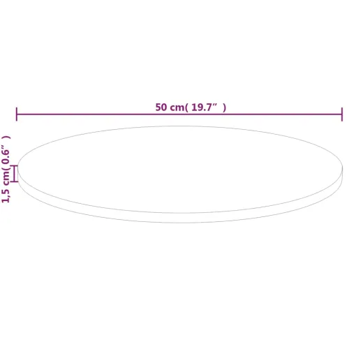 Okrugla stolna ploča Ø50x1,5 cm od netretirane hrastovine - Prirodna Ø 50 x 1.5 cm Cijena