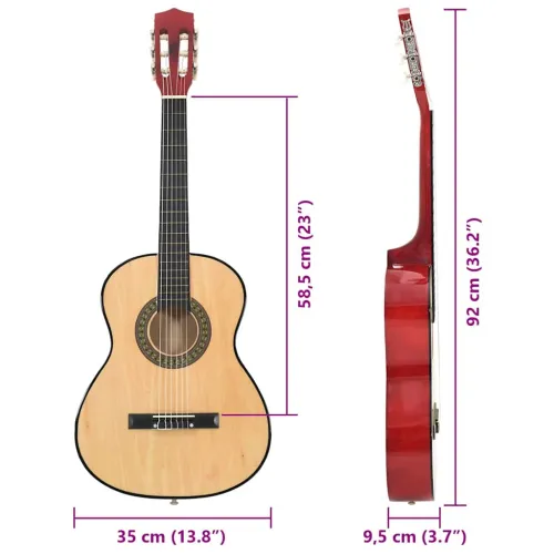 8-dijelni set klasične gitare za početnike 3/4 36 - Svjetlosmeđa 3/4 36 Cijena