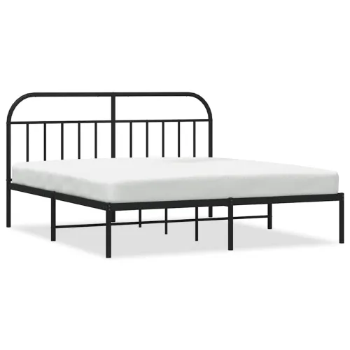 Metalni okvir za krevet s uzglavljem crni 180x200 cm - Crna 180 x 200 cm s uzglavljem Cijena