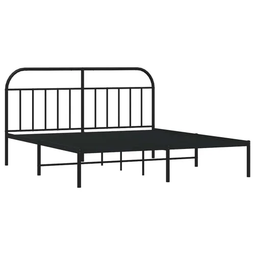 Metalni okvir za krevet s uzglavljem crni 180x200 cm - Crna 180 x 200 cm s uzglavljem Cijena