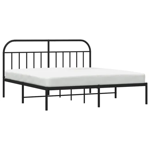 Metalni okvir za krevet s uzglavljem crni 180x200 cm - Crna 180 x 200 cm s uzglavljem Cijena