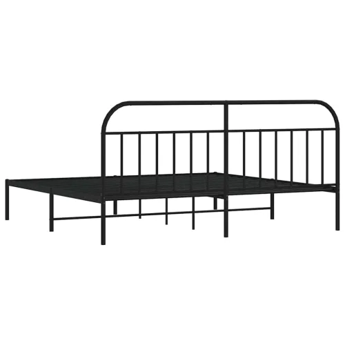 Metalni okvir za krevet s uzglavljem crni 200x200 cm - Crna 200 x 200 cm s uzglavljem Cijena