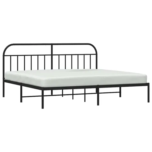 Metalni okvir za krevet s uzglavljem crni 200x200 cm - Crna 200 x 200 cm s uzglavljem Cijena