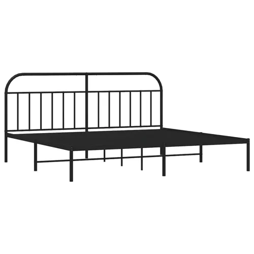 Metalni okvir za krevet s uzglavljem crni 200x200 cm - Crna 200 x 200 cm s uzglavljem Cijena