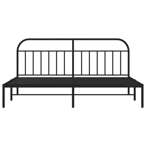 Metalni okvir za krevet s uzglavljem crni 200x200 cm - Crna 200 x 200 cm s uzglavljem Cijena