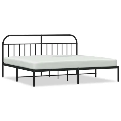 Metalni okvir za krevet s uzglavljem crni 200x200 cm - Crna 200 x 200 cm s uzglavljem Cijena