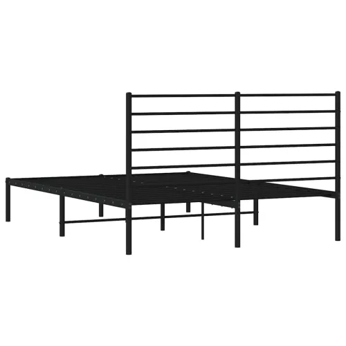 Metalni okvir za krevet s uzglavljem crni 160x200 cm - Crna 160 x 200 cm s uzglavljem Cijena
