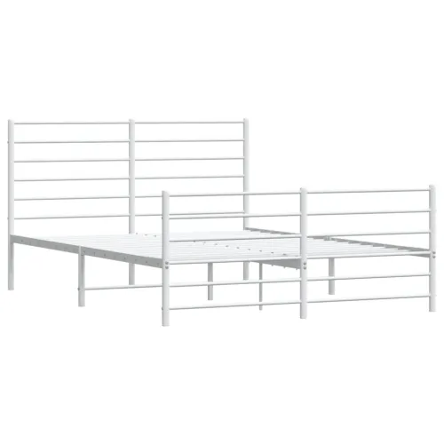 Metalni okvir kreveta uzglavlje i podnožje bijeli 160x200 cm - Bijela 160 x 200 cm s uzglavljem i podnožjem Cijena