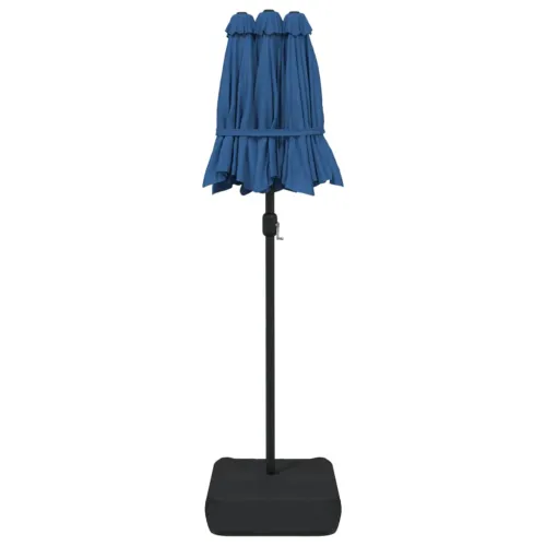 Dvostruki vrtni suncobran s LED svjetlima azurni 316 x 145 cm - Plava Cijena